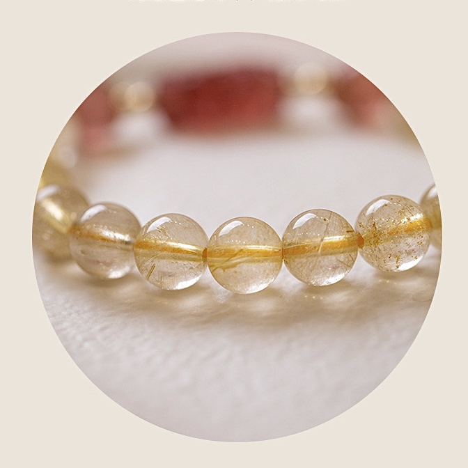 甜美豐盛 金髮晶綴草莓晶貔貅手鏈:圖片 4