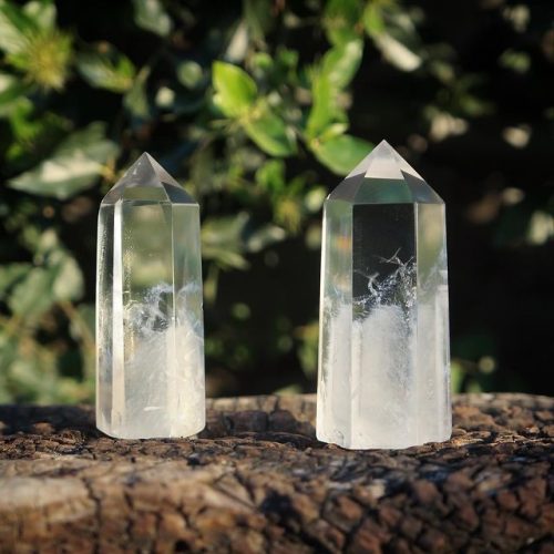 高品清透 白兔毛水晶柱