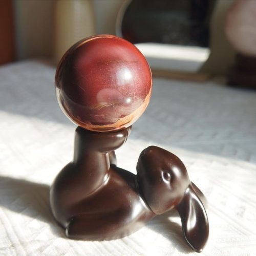 典雅木質感 兔子球座