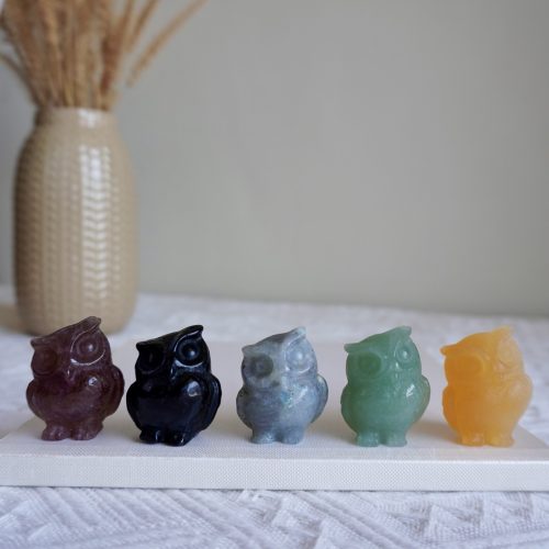 水晶貓頭鷹雕刻