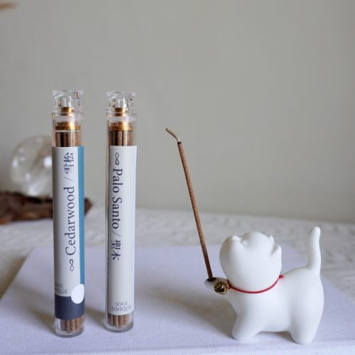 俏皮貓香座 聖木/雪松線香組